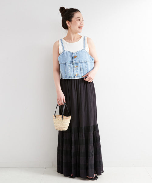 B.C STOCK(ベーセーストック)の「LEE/リー BUSTIER ビスチェ(ベスト・レディース・ブルー・MEDIUM)」の11枚目の写真