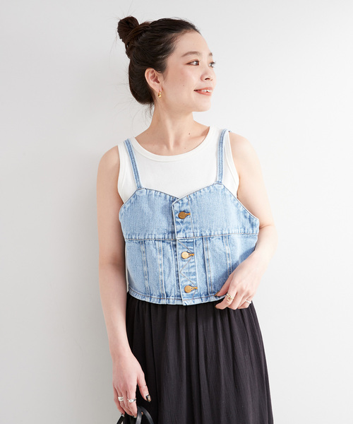 B.C STOCK(ベーセーストック)の「LEE/リー BUSTIER ビスチェ(ベスト・レディース・ブルー・MEDIUM)」の14枚目の写真