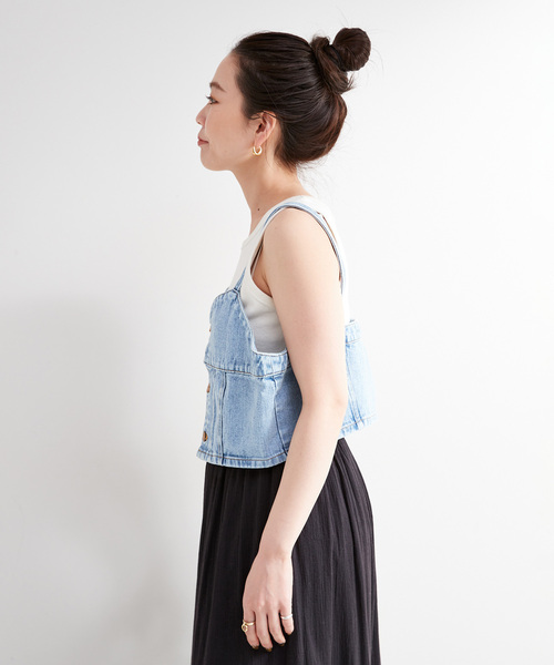 B.C STOCK(ベーセーストック)の「LEE/リー BUSTIER ビスチェ(ベスト・レディース・ブルー・MEDIUM)」の15枚目の写真