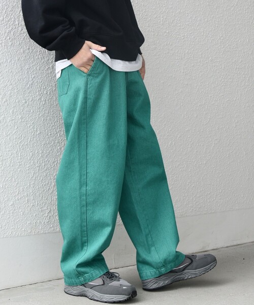 SHIPS any（シップス エニィ）の「SHIPS any: フリーサイズ  カラー/ネップ  デニム イージーパンツ (ユニセックス)◇（デニムパンツ・メンズ・ブラック/ピンク/イエロー/ブルー/グリーン・ONE SIZE）」の6枚目の写真