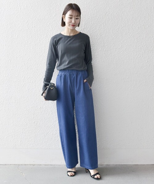 セール】SHIPS any: フリーサイズ カラー/ネップ デニム イージー