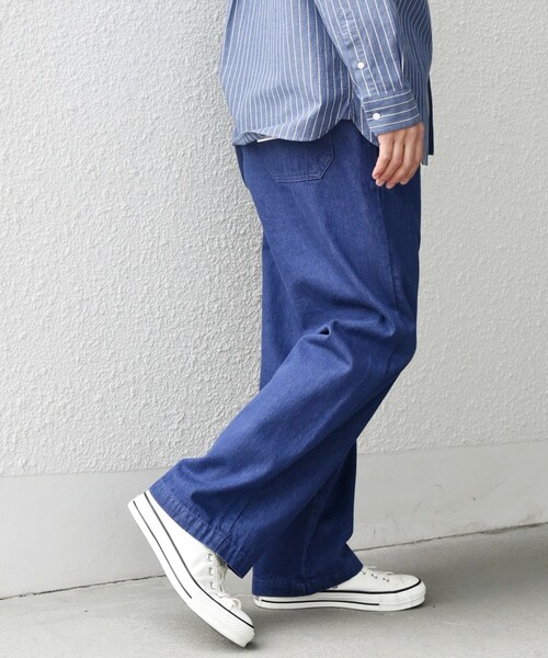 SHIPS any（シップス エニィ）の「SHIPS any: フリーサイズ  カラー/ネップ  デニム イージーパンツ (ユニセックス)◇（デニムパンツ・メンズ・ブラック/ピンク/イエロー/ブルー/グリーン・ONE SIZE）」の14枚目の写真