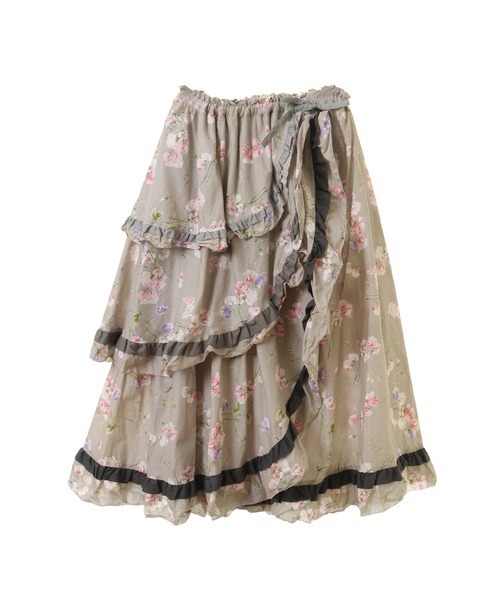 新品　PINK HOUSE スイートピー　フラワープリントサッシュベルト セール】スイートピープリントスカート（スカート）｜PINK HOUSE
