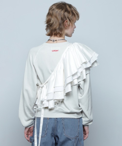ROSE BUD（ローズバッド）の「(CREOLME)メニーウェイフリル付け衿ベルト（シャツ/ブラウス・レディース・ブラック/ホワイト・ONE SIZE）」の21枚目の写真