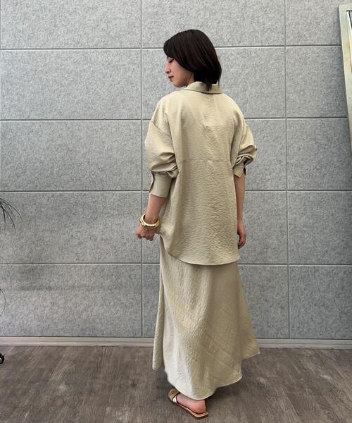 cloenc(クロエンス)の「【手洗い可】サテンフレアスカート(スカート・レディース・カーキ/ピンク/ライトベージュ/ホワイト系3・01/02/03)」の12枚目の写真