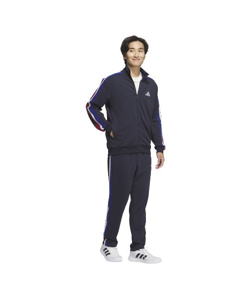 adidas(アディダス)の「アディダス adidas スリーストライプス レギュラーフィット ダブルニット トラックジャケット(ジャージ・メンズ・ブラック×ホワイト/ブルー系その他/ブラック×ブラック/ネイビー・LL/M/L/3L/S/XL)」の18枚目の写真