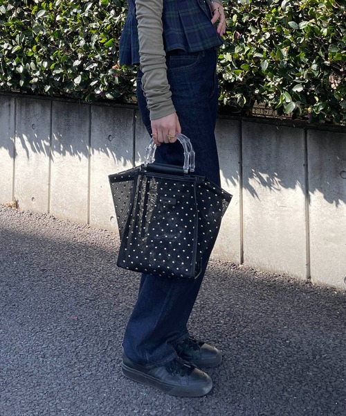 セール】Casselini(キャセリーニ)ドットチュールハンドバッグ