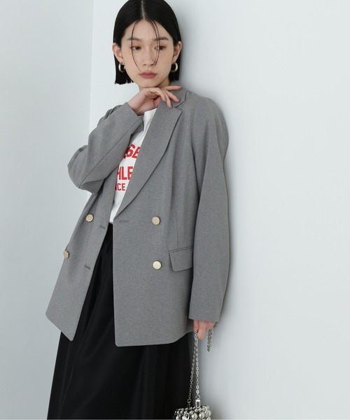 N.(N. Natural Beauty Basic)(エヌエヌナチュラルビューティーベーシック)の「マットウースダブルジャケット(テーラードジャケット・レディース・ブラウン/オフホワイト/ネイビー/グレー・SMALL/MEDIUM)」の19枚目の写真