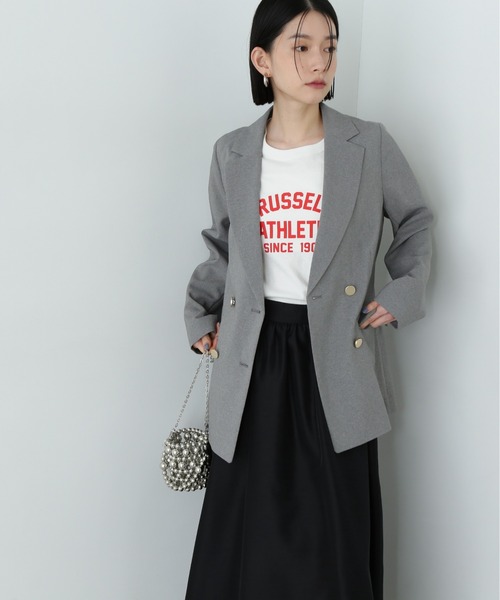 N.(N. Natural Beauty Basic)(エヌエヌナチュラルビューティーベーシック)の「マットウースダブルジャケット(テーラードジャケット・レディース・ブラウン/オフホワイト/ネイビー/グレー・SMALL/MEDIUM)」の20枚目の写真