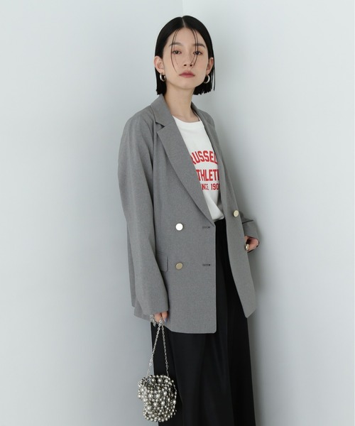 N.(N. Natural Beauty Basic)(エヌエヌナチュラルビューティーベーシック)の「マットウースダブルジャケット(テーラードジャケット・レディース・ブラウン/オフホワイト/ネイビー/グレー・SMALL/MEDIUM)」の21枚目の写真