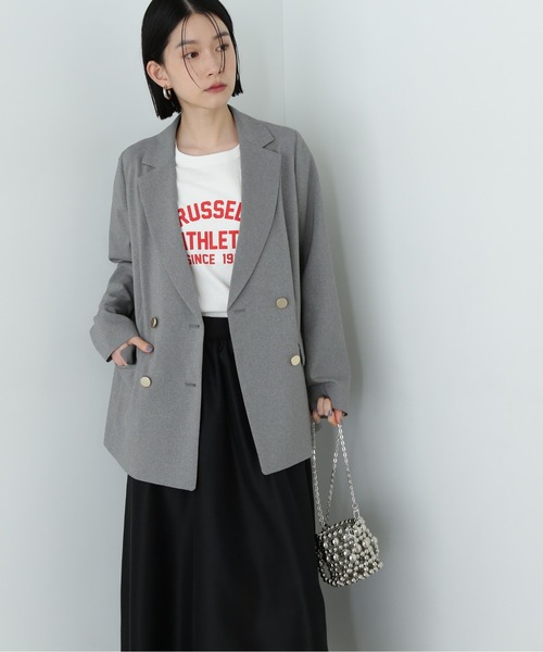 N.(N. Natural Beauty Basic)(エヌエヌナチュラルビューティーベーシック)の「マットウースダブルジャケット(テーラードジャケット・レディース・ブラウン/オフホワイト/ネイビー/グレー・SMALL/MEDIUM)」の22枚目の写真