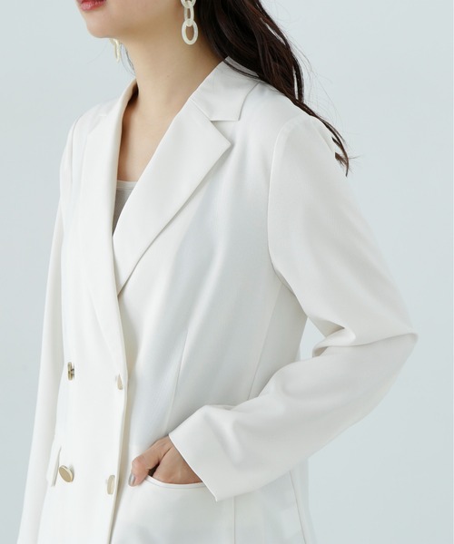 N.(N. Natural Beauty Basic)(エヌエヌナチュラルビューティーベーシック)の「マットウースダブルジャケット(テーラードジャケット・レディース・ブラウン/オフホワイト/ネイビー/グレー・SMALL/MEDIUM)」の16枚目の写真