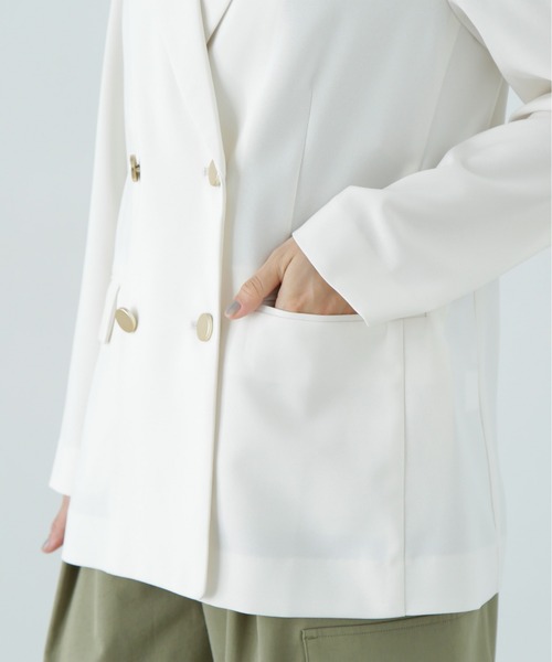 N.(N. Natural Beauty Basic)(エヌエヌナチュラルビューティーベーシック)の「マットウースダブルジャケット(テーラードジャケット・レディース・ブラウン/オフホワイト/ネイビー/グレー・SMALL/MEDIUM)」の17枚目の写真