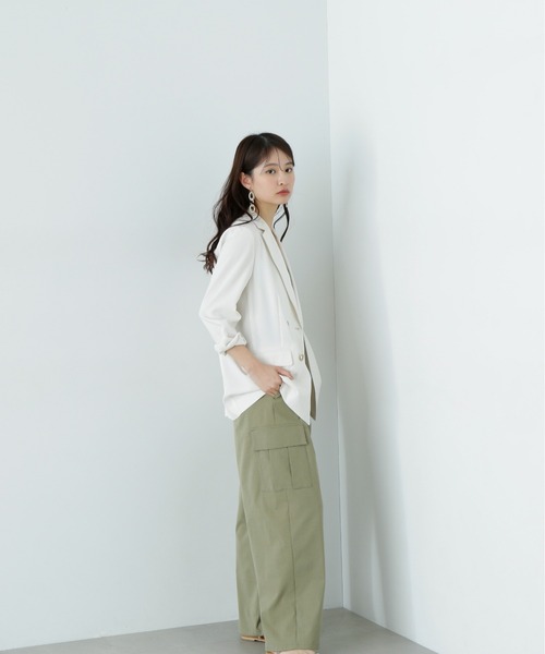 N.(N. Natural Beauty Basic)(エヌエヌナチュラルビューティーベーシック)の「マットウースダブルジャケット(テーラードジャケット・レディース・ブラウン/オフホワイト/ネイビー/グレー・SMALL/MEDIUM)」の7枚目の写真