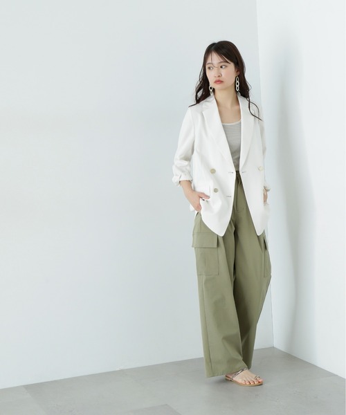 N.(N. Natural Beauty Basic)(エヌエヌナチュラルビューティーベーシック)の「マットウースダブルジャケット(テーラードジャケット・レディース・ブラウン/オフホワイト/ネイビー/グレー・SMALL/MEDIUM)」の10枚目の写真