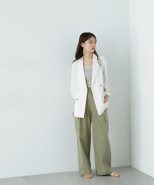 N.(N. Natural Beauty Basic)(エヌエヌナチュラルビューティーベーシック)の「マットウースダブルジャケット(テーラードジャケット・レディース・ブラウン/オフホワイト/ネイビー/グレー・SMALL/MEDIUM)」の11枚目の写真