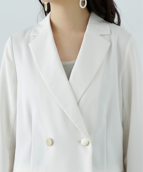 N.(N. Natural Beauty Basic)(エヌエヌナチュラルビューティーベーシック)の「マットウースダブルジャケット(テーラードジャケット・レディース・ブラウン/オフホワイト/ネイビー/グレー・SMALL/MEDIUM)」の15枚目の写真