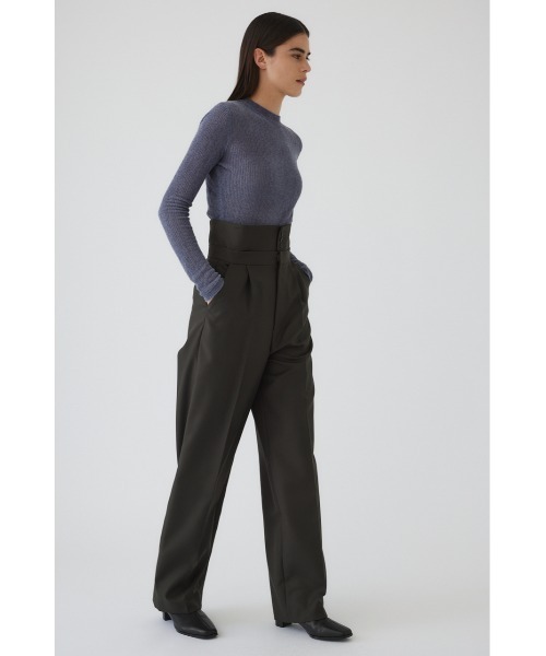 RIM.ARK(リムアーク)の「Gabardine super high waist PT ギャバジンスーパーハイウエストパンツ(スラックス・レディース・ネイビー/マルチ/ダークグリーン・38/36)」の5枚目の写真