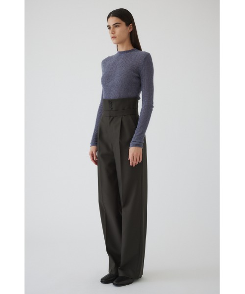 RIM.ARK(リムアーク)の「Gabardine super high waist PT ギャバジンスーパーハイウエストパンツ(スラックス・レディース・ネイビー/マルチ/ダークグリーン・38/36)」の8枚目の写真