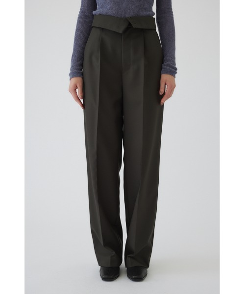 RIM.ARK(リムアーク)の「Gabardine super high waist PT ギャバジンスーパーハイウエストパンツ(スラックス・レディース・ネイビー/マルチ/ダークグリーン・38/36)」の9枚目の写真