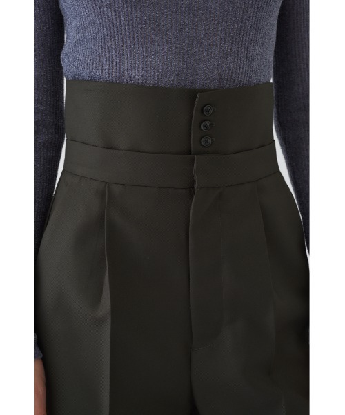 RIM.ARK(リムアーク)の「Gabardine super high waist PT ギャバジンスーパーハイウエストパンツ(スラックス・レディース・ネイビー/マルチ/ダークグリーン・38/36)」の13枚目の写真