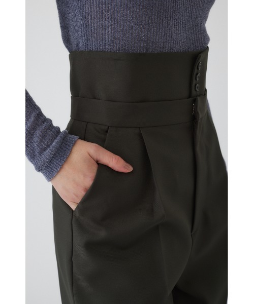 RIM.ARK(リムアーク)の「Gabardine super high waist PT ギャバジンスーパーハイウエストパンツ(スラックス・レディース・ネイビー/マルチ/ダークグリーン・38/36)」の14枚目の写真