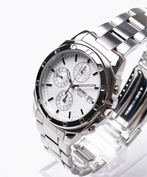 SEIKO（セイコー）の「【60】【ITN】【SEIKO】 クロノグラフ　カラーダイヤル　メタルベルト【海外モデル】（アナログ腕時計・メンズ・ホワイト/ブラック/グリーン/ブルー・FREE）」の2枚目の写真
