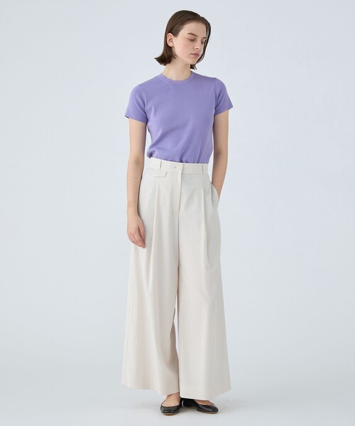 BALLSEY（ボールジィ）の「ハイゲージコットン クルーネックプルオーバー（ニット/セーター・レディース・ライトピンク/ホワイト/ダークグレー/パープル/ネイビー/ライトイエロー/ピンク/グリーン/イエロー・M/S）」の13枚目の写真