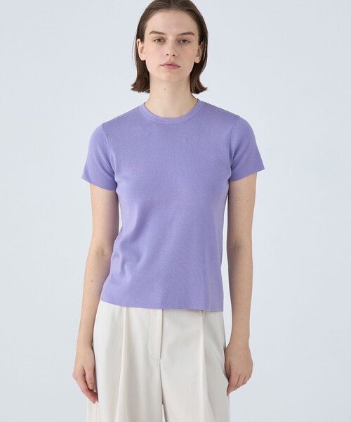 BALLSEY（ボールジィ）の「ハイゲージコットン クルーネックプルオーバー（ニット/セーター・レディース・ライトピンク/ホワイト/ダークグレー/パープル/ネイビー/ライトイエロー/ピンク/グリーン/イエロー・M/S）」の14枚目の写真