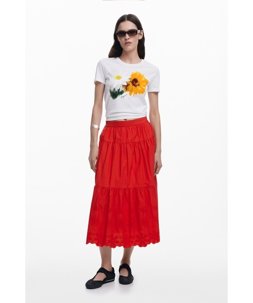 Desigual（デシグアル）の「ぼかし花柄のTシャツ（Tシャツ/カットソー・レディース・ホワイト・XS/S/M/L/XL）」の3枚目の写真