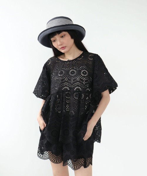 Three Four Time（ｽﾘｰﾌｫｰﾀｲﾑ）の「コットン刺繍ショートパンツ（その他パンツ・レディース・ブラック/アイボリー・FREE）」の15枚目の写真