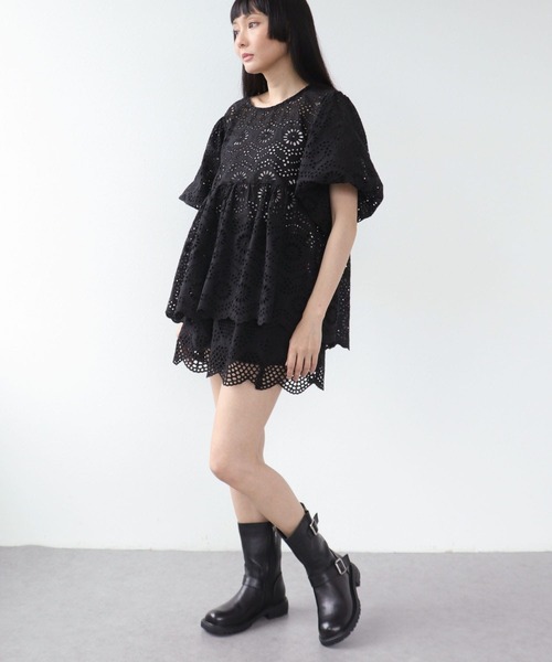 Three Four Time（ｽﾘｰﾌｫｰﾀｲﾑ）の「コットン刺繍ショートパンツ（その他パンツ・レディース・ブラック/アイボリー・FREE）」の17枚目の写真