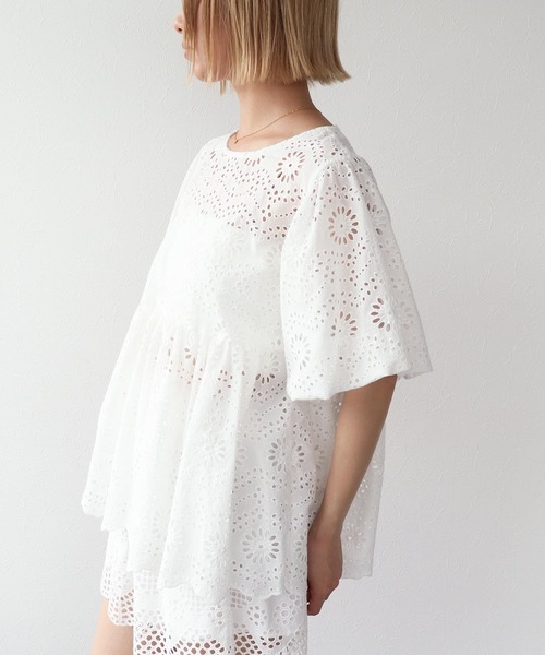 Three Four Time（ｽﾘｰﾌｫｰﾀｲﾑ）の「コットン刺繍ショートパンツ（その他パンツ・レディース・ブラック/アイボリー・FREE）」の9枚目の写真