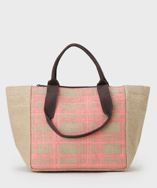 UNTITLED(アンタイトル)の「【保冷機能付き】ジュートバッグ(トートバッグ・レディース・ブラウン系その他2/ホワイト系3/ブラック系/ブルー系/ピンク系その他/ダークブラウン系・99)」の1枚目の写真