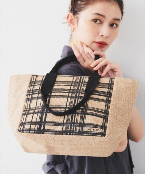 UNTITLED(アンタイトル)の「【保冷機能付き】ジュートバッグ(トートバッグ・レディース・ブラウン系その他2/ホワイト系3/ブラック系/ブルー系/ピンク系その他/ダークブラウン系・99)」の7枚目の写真