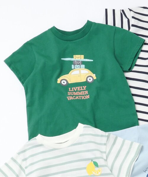 apres les cours（アプレレクール）の「【ジュニア対応】アソートモチーフ半袖Tシャツ/7days Style（Tシャツ/カットソー・キッズ・ネイビー/イエロー/ミント/キナリ/ラベンダー/その他2/グリーン/サーモンピンク/サックスブルー/アイボリー・80/90/100/110/120/130/140）」の4枚目の写真