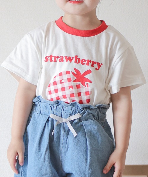 apres les cours（アプレレクール）の「【ジュニア対応】アソートモチーフ半袖Tシャツ/7days Style（Tシャツ/カットソー・キッズ・ネイビー/イエロー/ミント/キナリ/ラベンダー/その他2/グリーン/サーモンピンク/サックスブルー/アイボリー・80/90/100/110/120/130/140）」の2枚目の写真