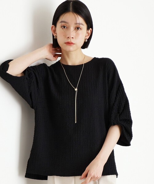 THE SHOP TK (ザ ショップ ティーケー )の「ポコポコ袖タックプルオーバー【洗濯機OK】(Tシャツ/カットソー・レディース・サックスブルー/オフホワイト/イエロー系その他/ブラック・12/13)」の17枚目の写真