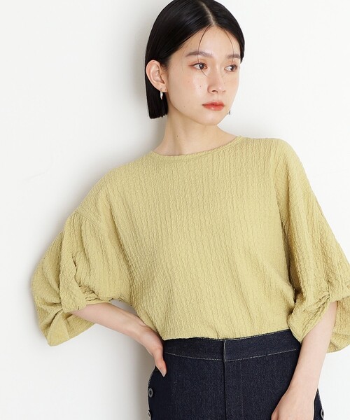 THE SHOP TK (ザ ショップ ティーケー )の「ポコポコ袖タックプルオーバー【洗濯機OK】(Tシャツ/カットソー・レディース・サックスブルー/オフホワイト/イエロー系その他/ブラック・12/13)」の5枚目の写真