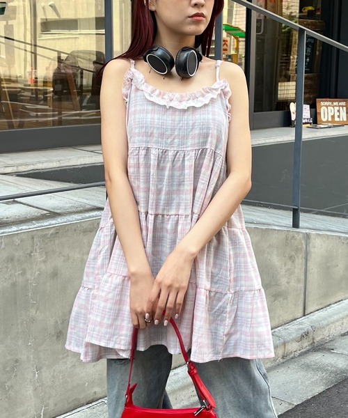 sevens（セブンズ）の「【sevens】OP チェックティアードミニワンピース（ワンピース・レディース・ピンク/イエロー・FREE）」の19枚目の写真