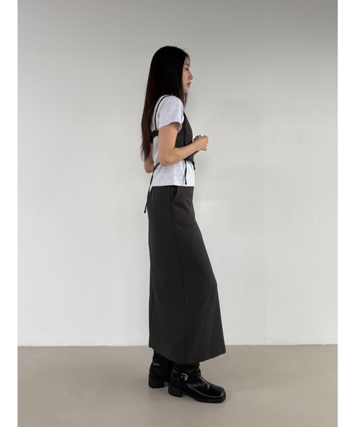 Didot.showroom(ディドット ショールーム)の「サイドスリッドIラインスカート(スカート・レディース・ブラック/チャコール・FREE)」の13枚目の写真