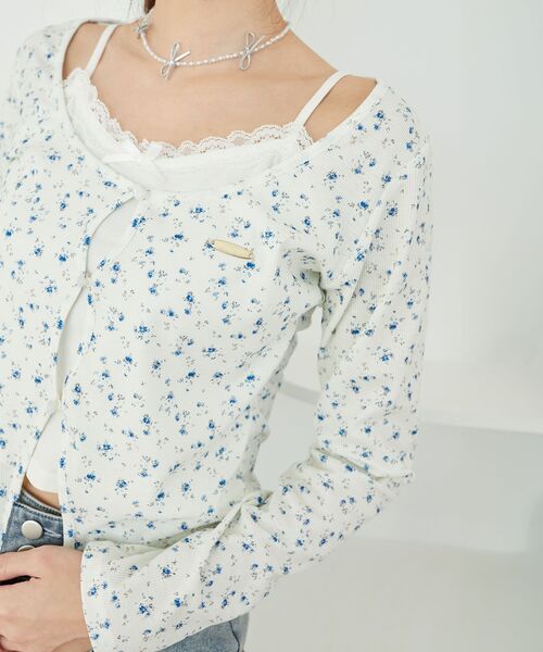 MAJESTIC LEGON（マジェスティックレゴン）の「キャミレイヤードライクカットトップス（Tシャツ/カットソー・レディース・ピンク/ホワイト系その他2/グレー/アイボリー/ブラック系その他/クリーム/ライトピンク・MEDIUM）」の19枚目の写真