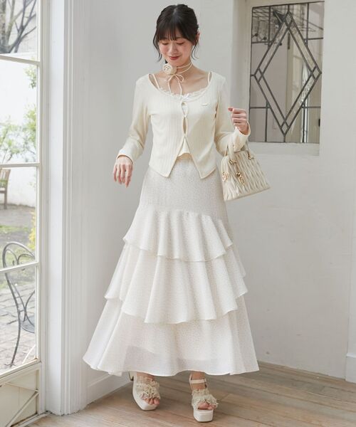 MAJESTIC LEGON（マジェスティックレゴン）の「キャミレイヤードライクカットトップス（Tシャツ/カットソー・レディース・ピンク/ホワイト系その他2/グレー/アイボリー/ブラック系その他/クリーム/ライトピンク・MEDIUM）」の20枚目の写真