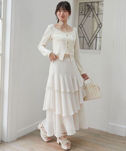 MAJESTIC LEGON（マジェスティックレゴン）の「キャミレイヤードライクカットトップス（Tシャツ/カットソー・レディース・ピンク/ホワイト系その他2/グレー/アイボリー/ブラック系その他/クリーム/ライトピンク・MEDIUM）」の21枚目の写真