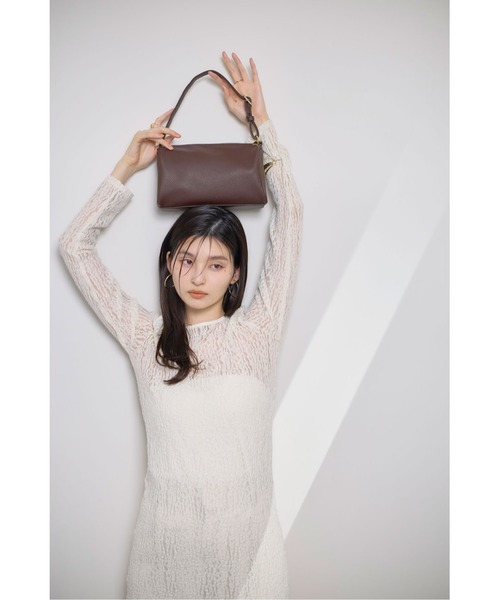 &. NOSTALGIA（アンドドットノスタルジア）の「スクエアボックスバッグ（ハンドバッグ・レディース・チャコールグレー/ダークブラウン/ピンク・FREE）」の6枚目の写真