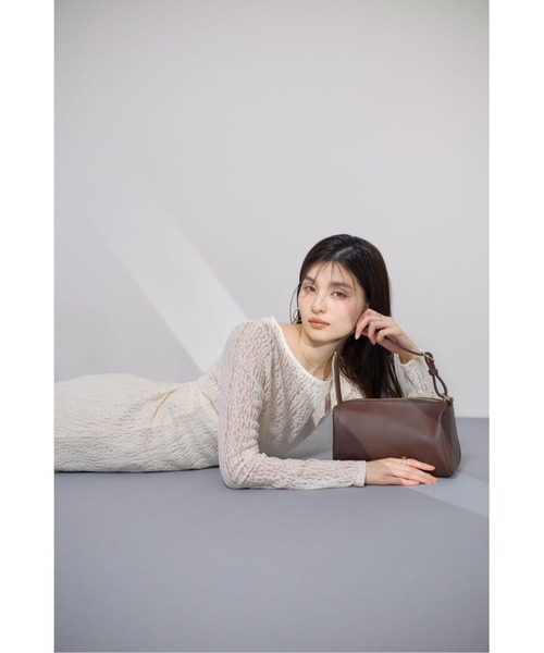 &. NOSTALGIA（アンドドットノスタルジア）の「スクエアボックスバッグ（ハンドバッグ・レディース・チャコールグレー/ダークブラウン/ピンク・FREE）」の8枚目の写真