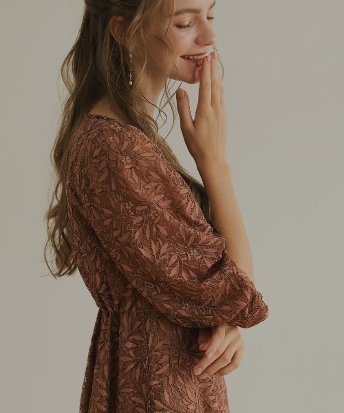 ギャザースリーブフラワードレス（ドレス）｜Dorry Doll（ドリードール