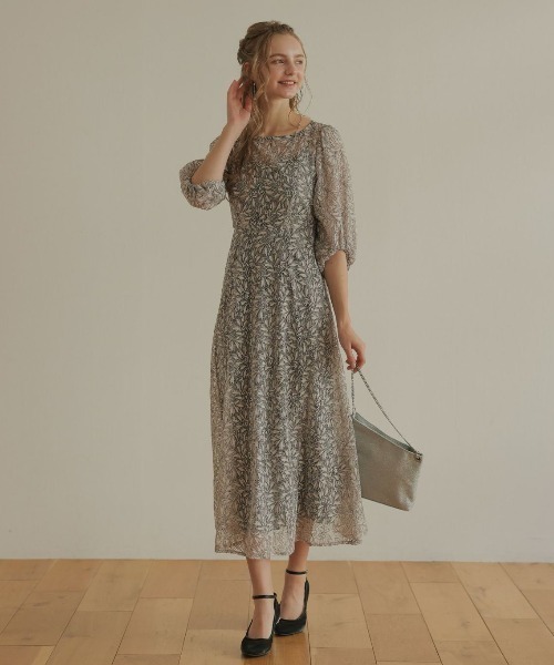 ギャザースリーブフラワードレス（ドレス）｜Dorry Doll（ドリードール