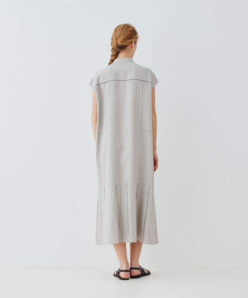 GALERIE VIE(ギャルリー ヴィー)の「リブコンビフレンチリネン フレンチスリーブワンピース(ワンピース・レディース・キャメル/ホワイト/ダークブルー/グレー・FREE)」の12枚目の写真