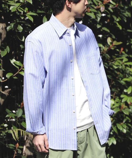 BACK NUMBER(バックナンバー)の「BACK NUMBER(バックナンバー)【メンズ】綿麻ストライプシャツ(シャツ/ブラウス・メンズ・ホワイト/ネイビー・XL/L/M/S)」の17枚目の写真